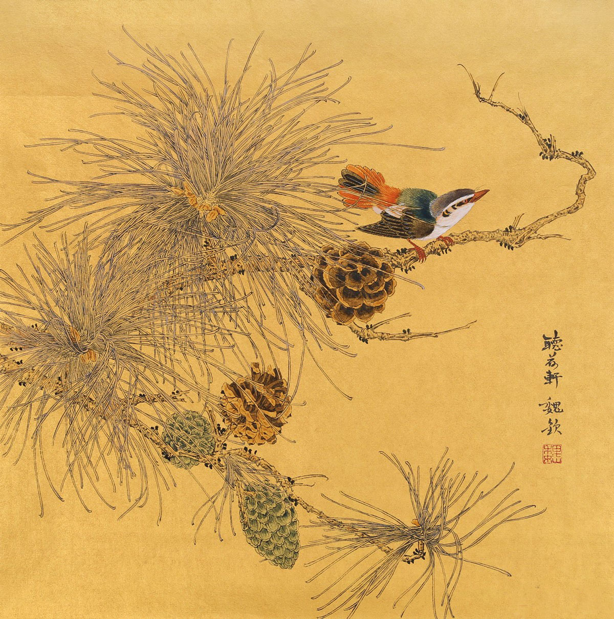 《喜上枝头》34X34cm
