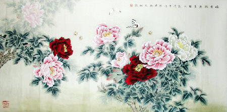 唯有牡丹真国色 130cm×65cm