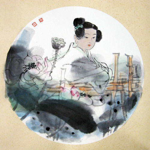 2012冬册页仕女图2