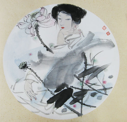 2012冬册页仕女图1