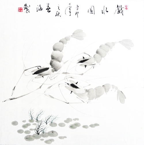 戏水图