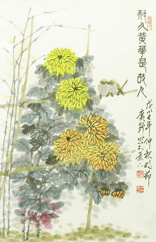 耐久黄花是故人-68cm-X-33cm